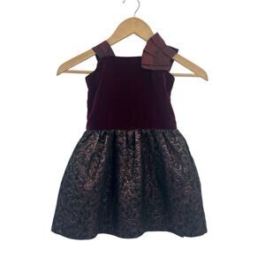 Fleurisse Red Velvet Taffeta Special Occasion Holiday Dress 3Y Silk Designer